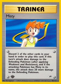 Misty 102/132 Gym Heroes 1st Edition Pokémon card