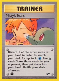 Misty's Tears 118/132 Gym Challenge 1st Edition Pokémon card