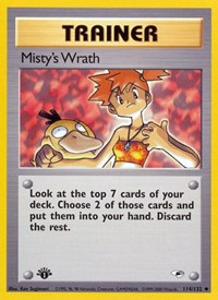 Misty's Wrath 114/132 Gym Heroes 1st Edition Pokémon card