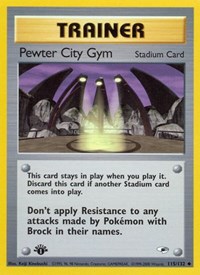 Pewter City Gym 115/132 Gym Heroes 1st Edition Pokémon card