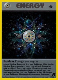 Rainbow Energy 17/82 Team Rocket 1st Edition Pokémon card