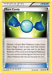 Rare Candy 85/101 Plasma Blast Reverse Holo Pokémon card