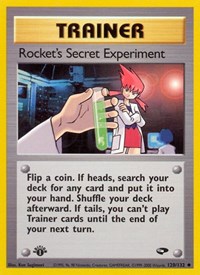 Rocket's Secret Experiment 120/132 Gym Challenge 1st Edition Pokémon card