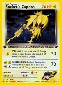 Rocket's Zapdos 015/132 · 1st Edition