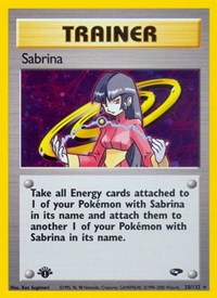 Sabrina 020/132 Gym Challenge 1st Edition Pokémon card
