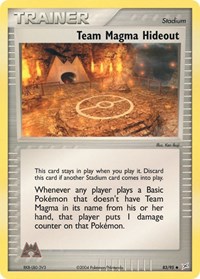 Team Magma Hideout 83/95 EX Team Magma vs Team Aqua Reverse Holo Pokémon card