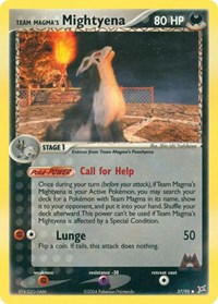 Team Magma's Mightyena 37/95 · Reverse Holo