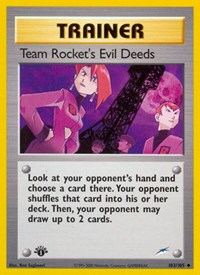 Team Rocket's Evil Deeds 103/105 Neo Destiny 1st Edition Pokémon card