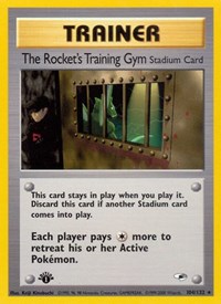 The Rocket's Training Gym 104/132 Gym Heroes 1st Edition Pokémon card