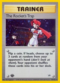 The Rocket's Trap 019/132 Gym Heroes 1st Edition Pokémon card