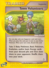 Town Volunteers 136/147 Aquapolis Reverse Holo Pokémon card