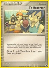 TV Reporter 82/101 EX Dragon Frontiers Reverse Holo Pokémon card