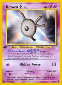 Unown [K] 58/64 · 1st Edition