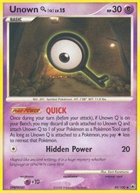 Unown [Q] 49/100 · Reverse Holo