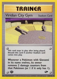 Viridian City Gym 123/132 Gym Challenge 1st Edition Pokémon card