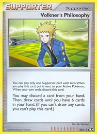 Volkner's Philosophy 98/111 Rising Rivals Reverse Holo Pokémon card