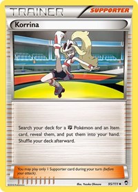 Korrina 95/111 Furious Fists Reverse Holo Pokémon card